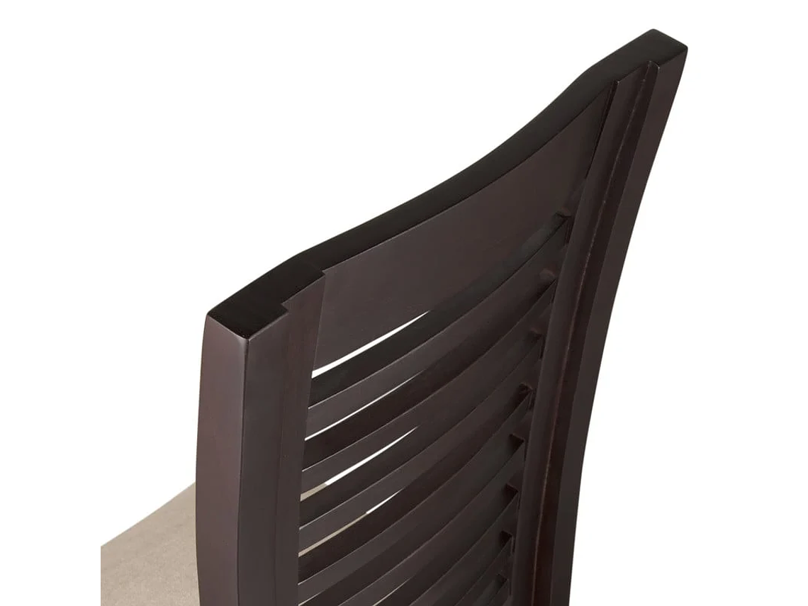 SILLAS ARTHOME LUCIANA MADERA CHOCOLATE PACK 10 TAPIZ BEIGE JASPEADO 2