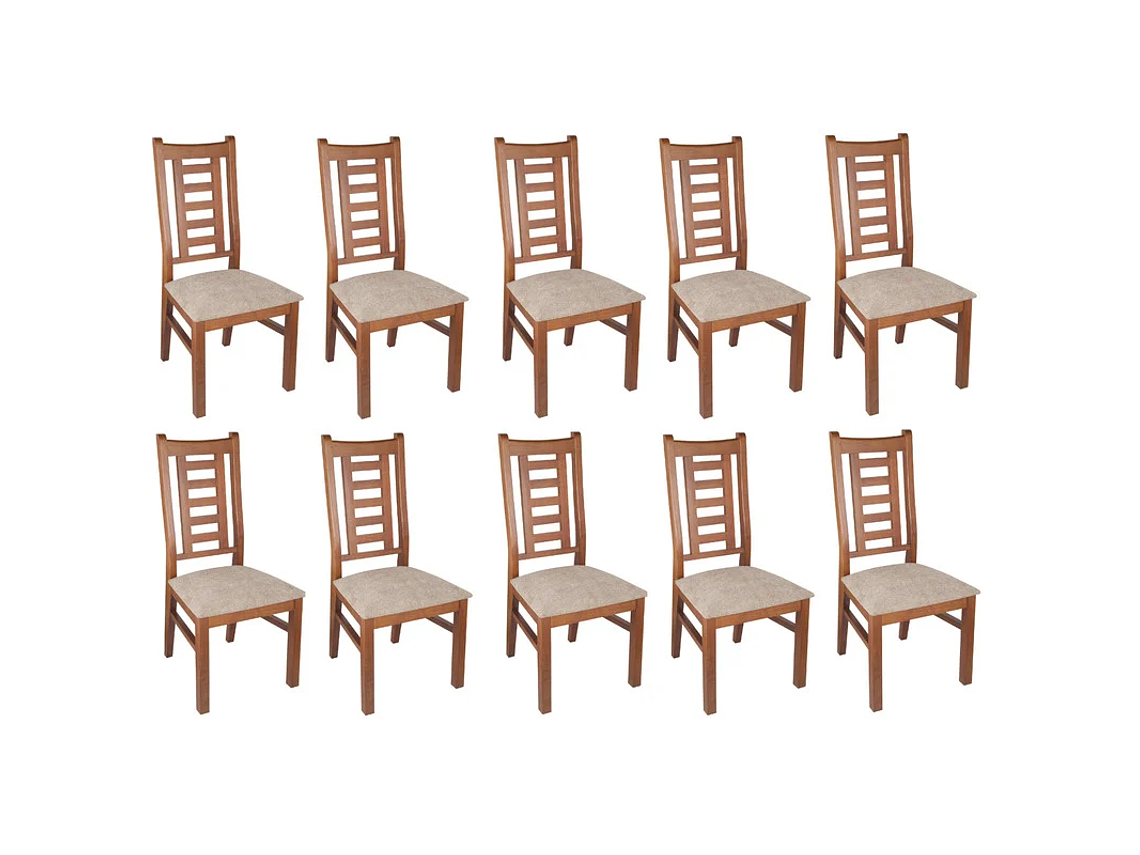 SILLAS ARTHOME PASCAL MADERA PACK 10 MIEL TAPIZ CAFÉ JASPEADO 1