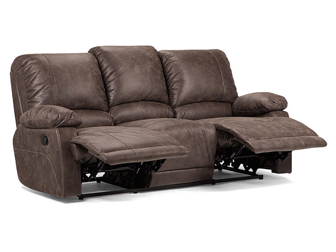 SOFÁ ROSEN RECLINABLE BUCAREST PU 3 CUERPOS CAFÉ 1