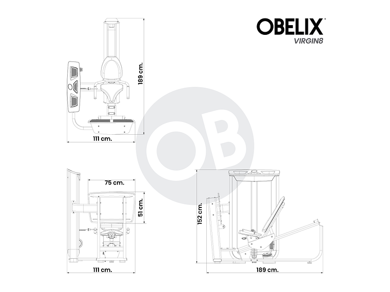 Prensa Horizontal Sentado V8 Series | Obelix 2
