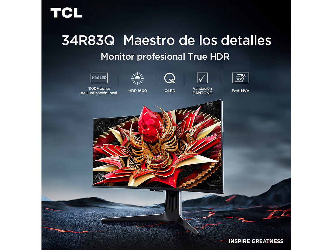 MONITOR GAMER TCL 34' R83Q 170HZ 4K QD-MINILED 1MS 5