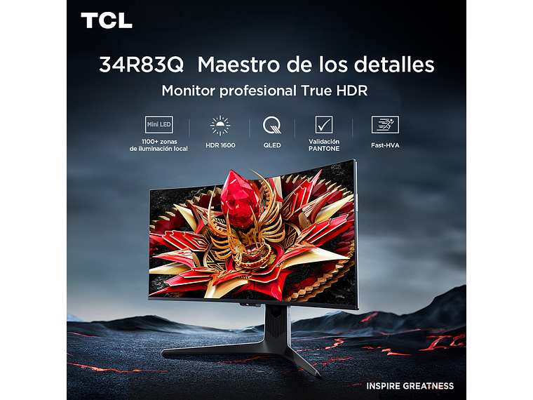 MONITOR GAMER TCL 34' R83Q 170HZ 4K QD-MINILED 1MS 5