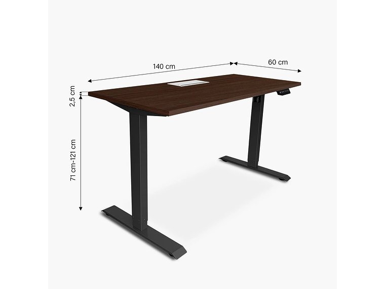 ESCRITORIO FORM OFFICE COSMO ELÉCTRICO CON PASACABLES 140X60 METAL 3