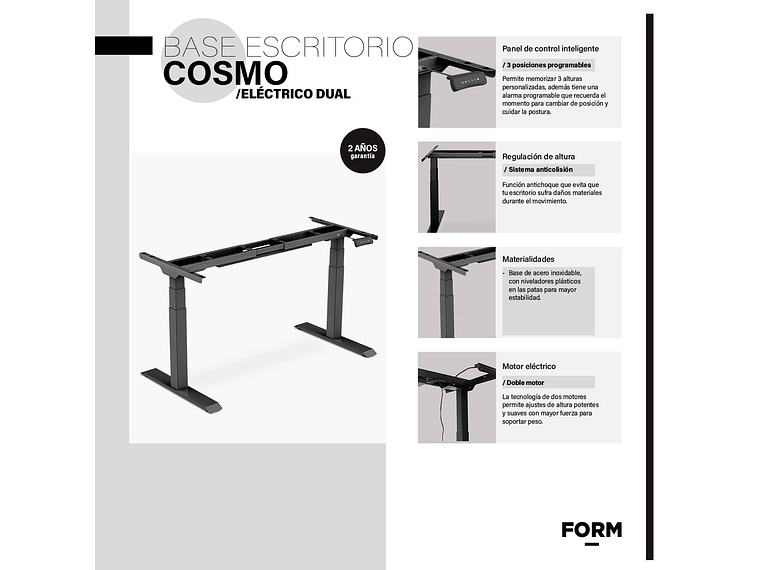 BASE FORM OFFICE COSMO 120 200 DUAL ELÉCTRICO 3