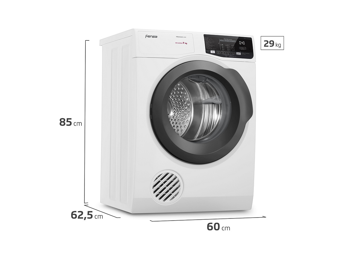 SECADOR ROPA 9KG FENSA FRONTAL PREMIUM CARE 9D BLANCA 9