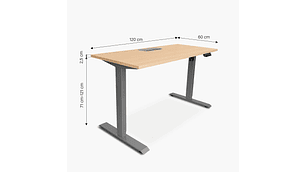 ESCRITORIO FORM OFFICE COSMO ELÉCTRICO CON PASACABLES 120X60 METAL