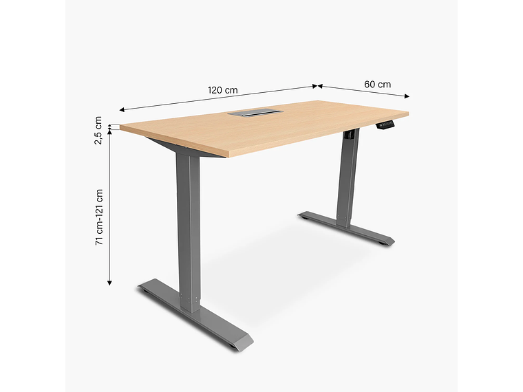 ESCRITORIO FORM OFFICE COSMO ELÉCTRICO CON PASACABLES 120X60 METAL 2