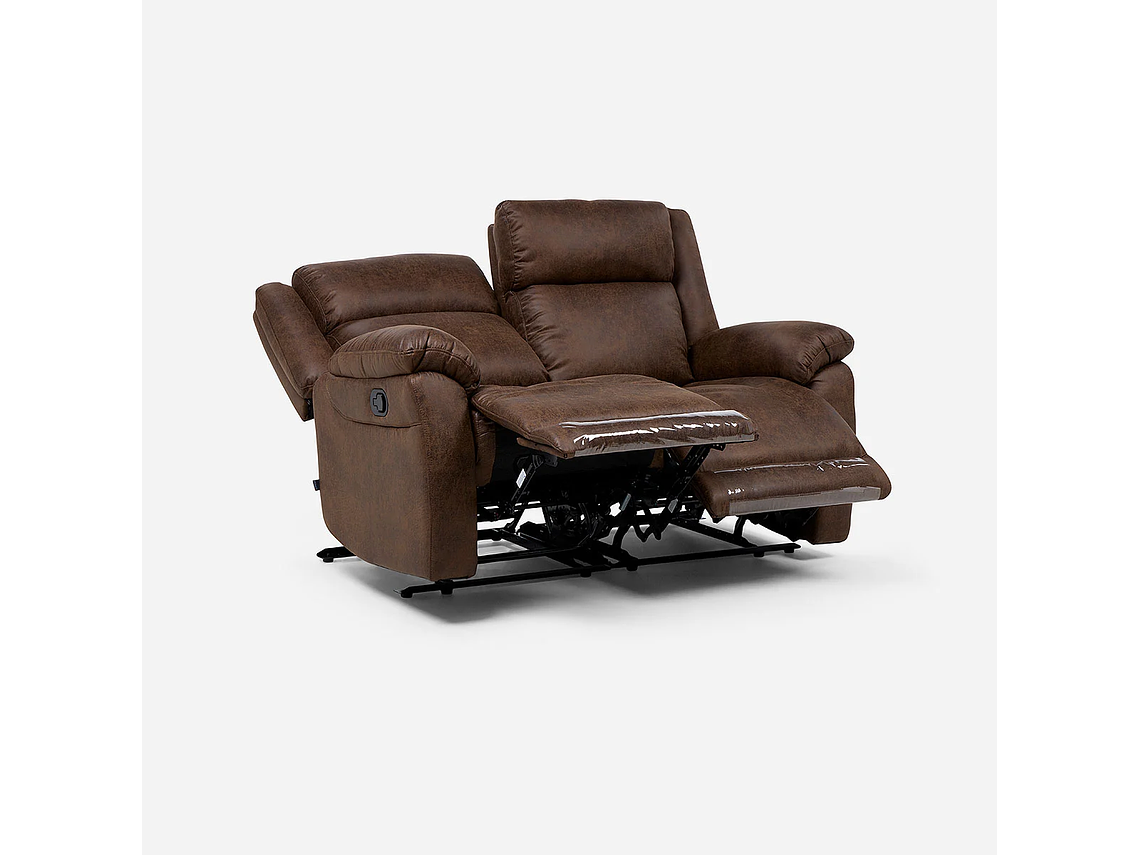 SOFÁ RECLINABLE ASCOTT 2 CUERPOS MANUAL CUERO PU CHOCOLATE 3