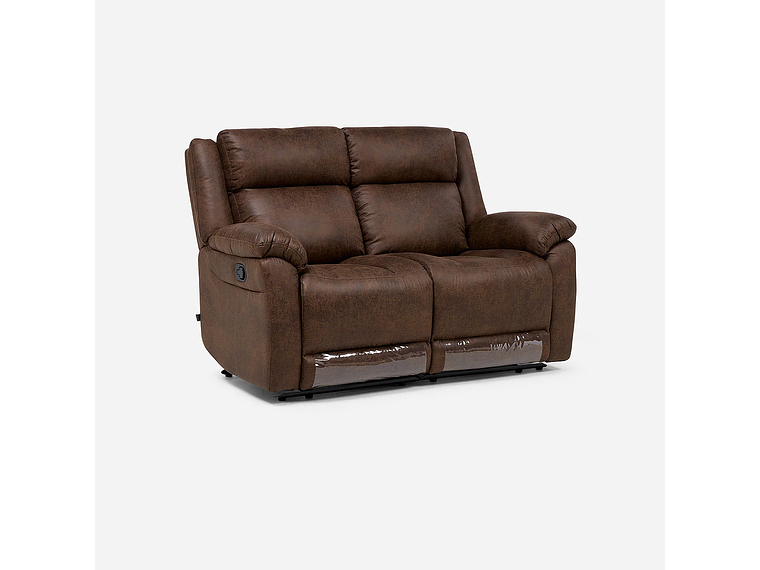 SOFÁ RECLINABLE ASCOTT 2 CUERPOS MANUAL CUERO PU CHOCOLATE 4