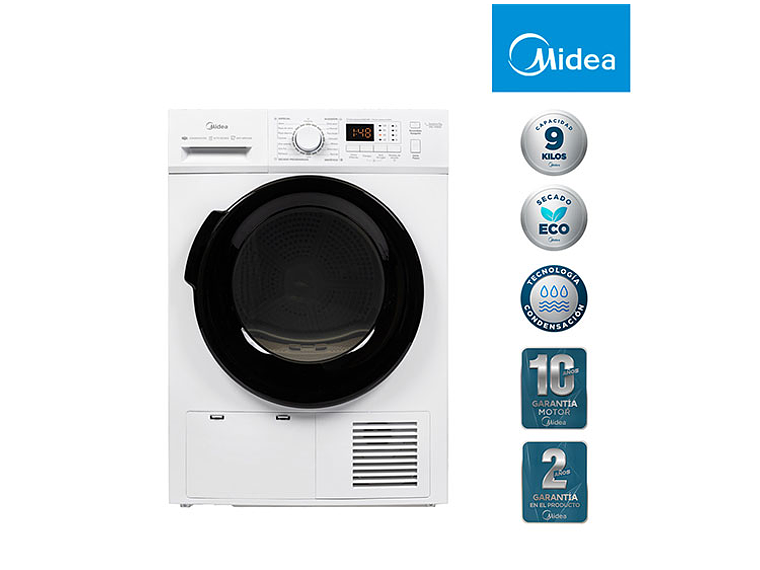 SECADORA DE ROPA POR CONDENSACION MIDEA MSC-90B08E 9KG BLANCO 4