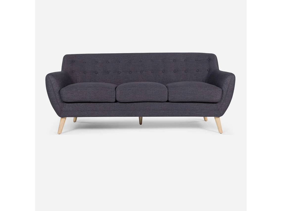 SOFÁ ROSEN 3 CUERPOS GRAFITO RAFAELLA TELA CHARCOAL 1