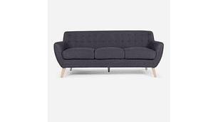 SOFÁ ROSEN 3 CUERPOS GRAFITO RAFAELLA TELA CHARCOAL