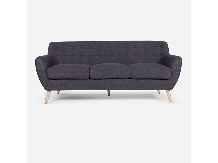 SOFÁ ROSEN 3 CUERPOS GRAFITO RAFAELLA TELA CHARCOAL 1