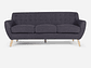 SOFÁ ROSEN 3 CUERPOS GRAFITO RAFAELLA TELA CHARCOAL - Miniatura 1