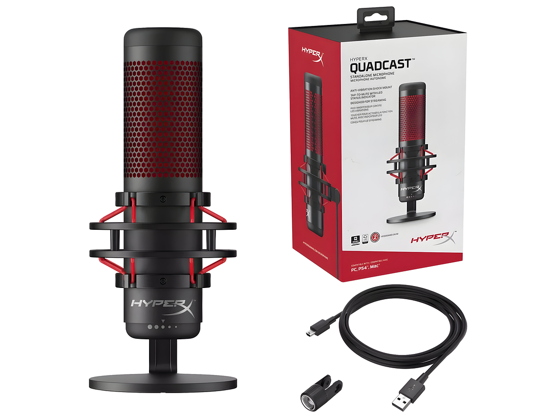 MICRÓFONO GAMER STREAMING HYPERX QUADCAST PROFESIONAL 7
