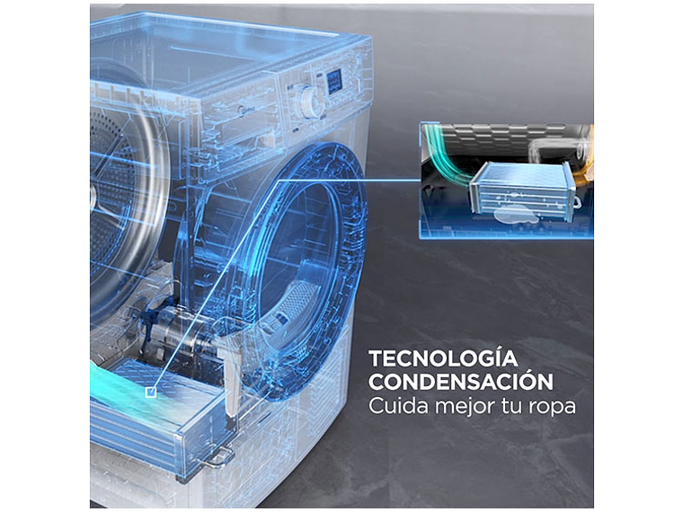 SECADORA DE ROPA POR CONDENSACION MIDEA MSC-90B08E 9KG BLANCO 8