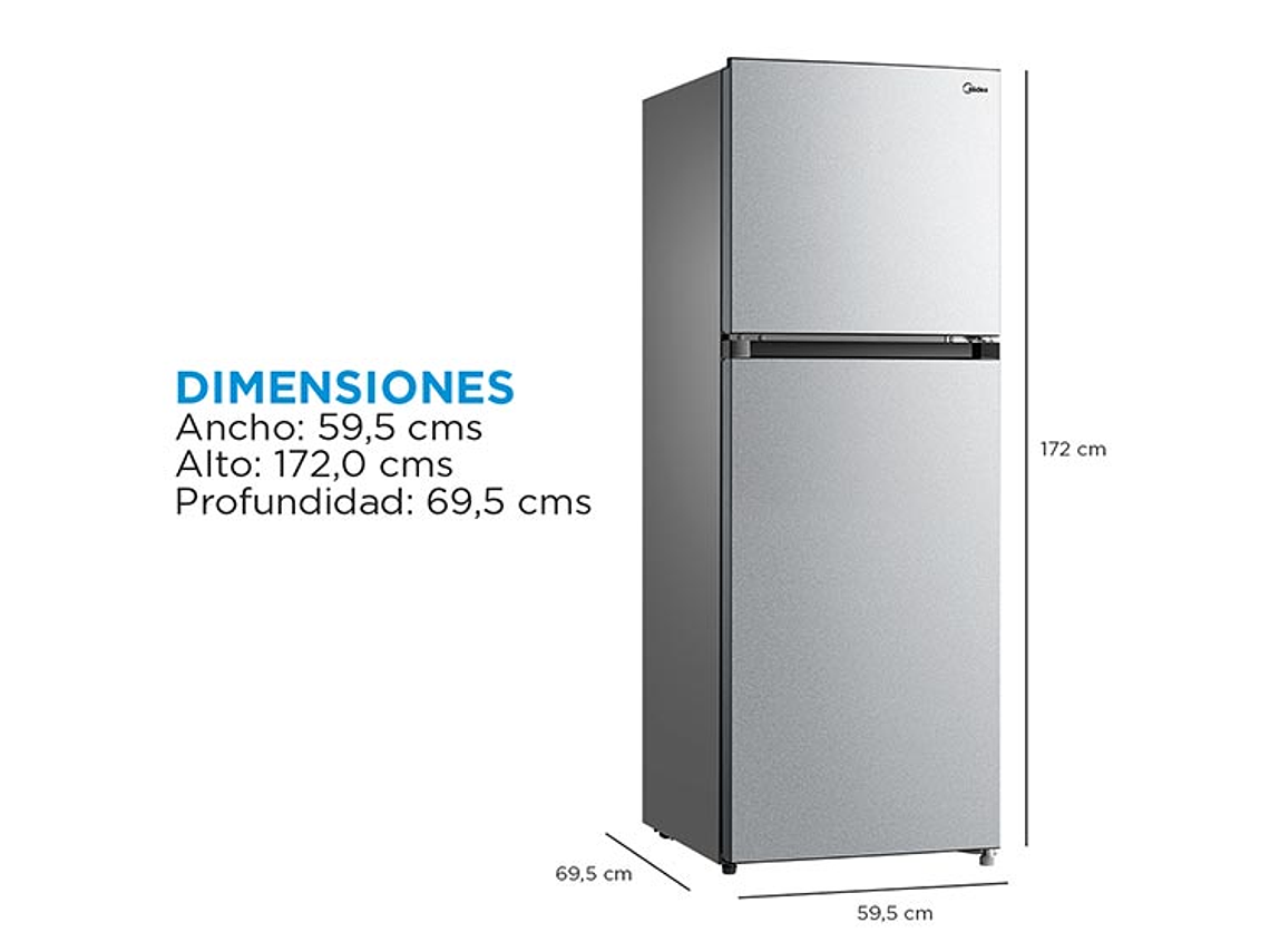 REFRIGERADOR MIDEA TOP FREEZER NO FROST 338 L TMF MDRT489MTE50 2