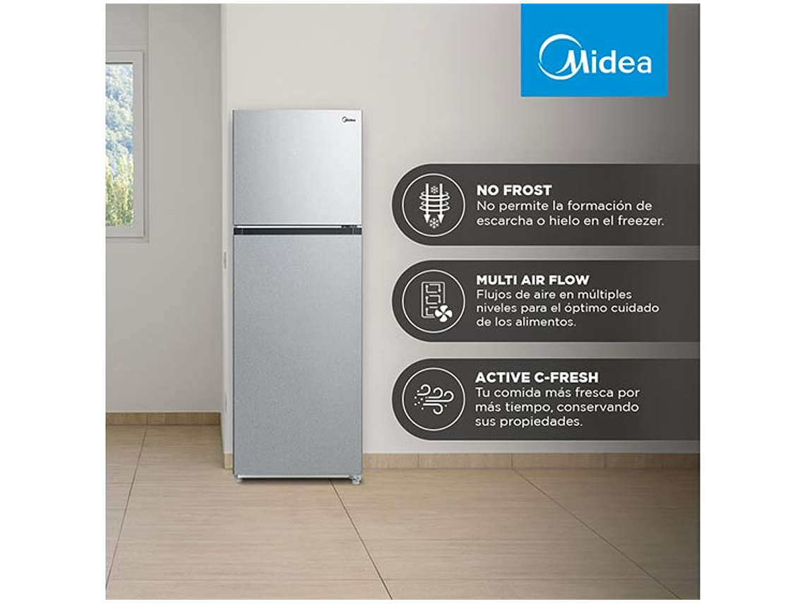 REFRIGERADOR MIDEA TOP FREEZER NO FROST 338 L TMF MDRT489MTE50 7