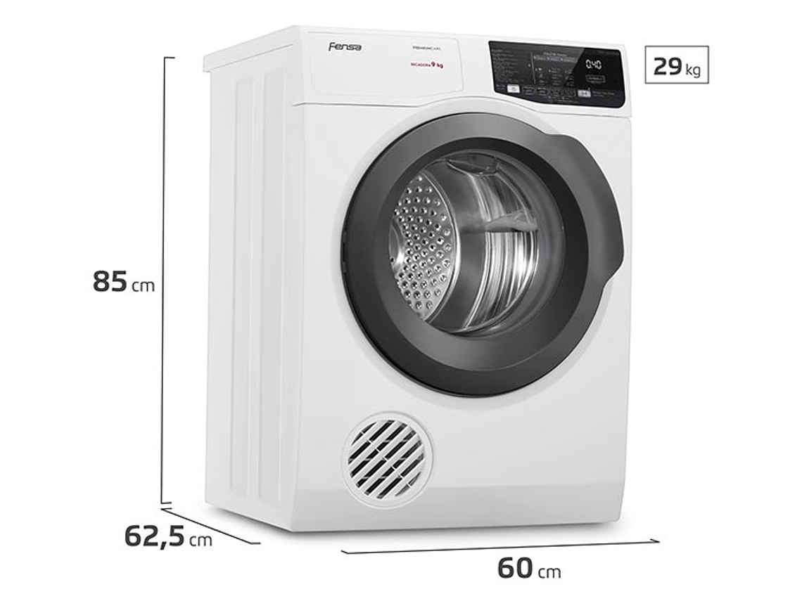 SECADORA DE ROPA POR VENTILACIÓN FENSA PREMUM CARE 9D 9KG BLANCO 2