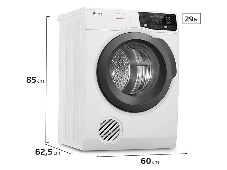 SECADORA DE ROPA POR VENTILACIÓN FENSA PREMUM CARE 9D 9KG BLANCO 2