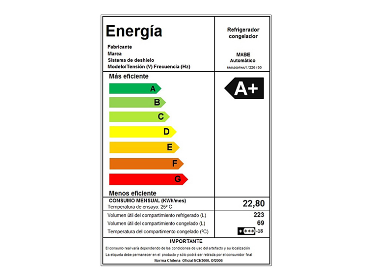 REFRIGERADOR MABE TOP FREEZER NO FROST 292 L RMA300FWUT NF PLATA 9