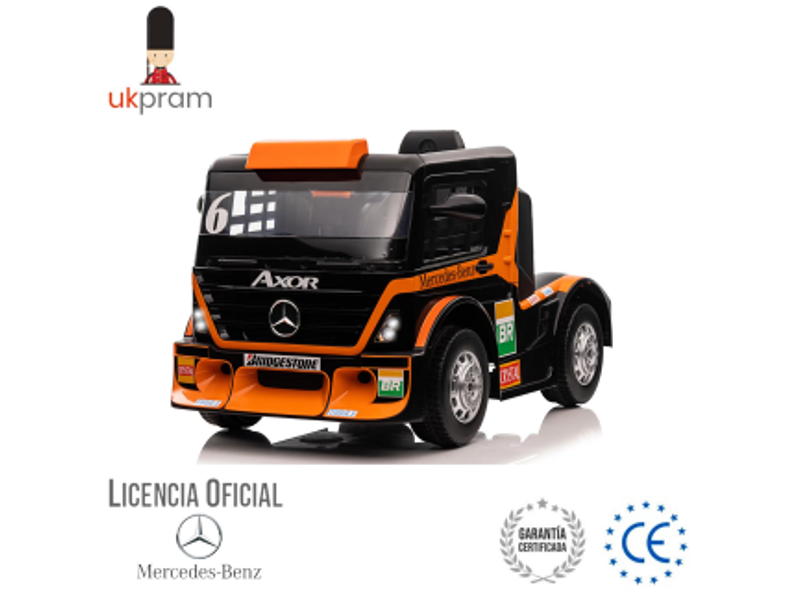 AUTO A BATERIA CAMION DE CARRERA MERCEDES BENZ AXOR | NARANJO 1