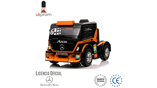 AUTO A BATERIA CAMION DE CARRERA MERCEDES BENZ AXOR | NARANJO