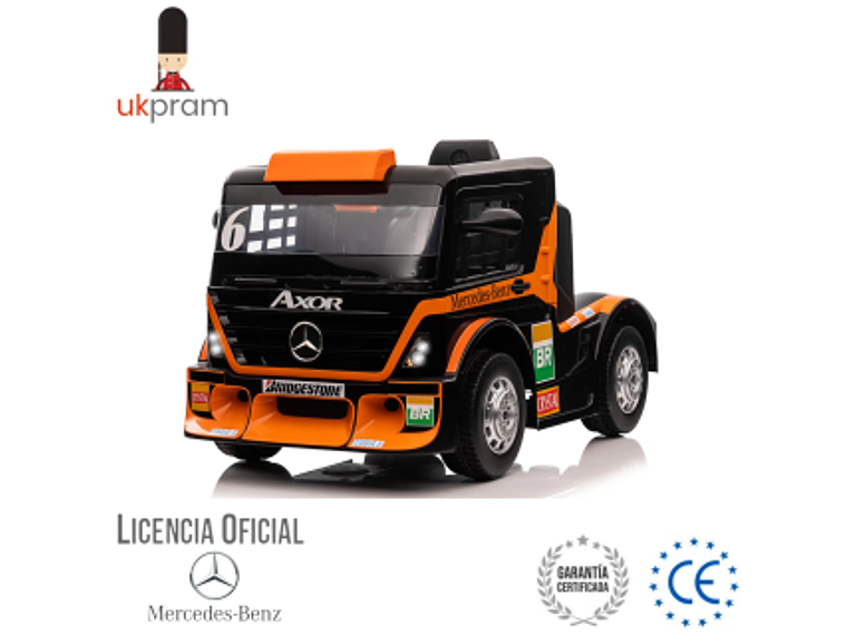 AUTO A BATERIA CAMION DE CARRERA MERCEDES BENZ AXOR | NARANJO 1