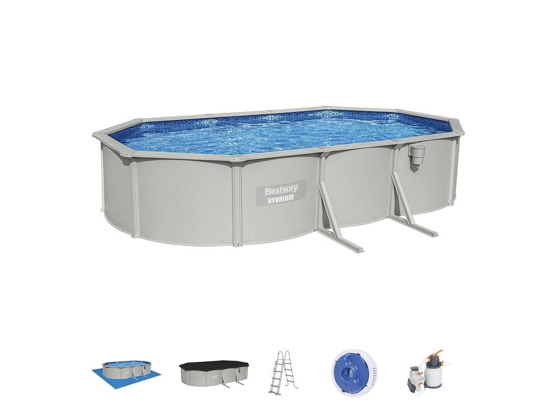 PISCINA BESTWAY OVALADA HYDRIUM FILTRO+ACCES 6.10X3.60X1.20M 2