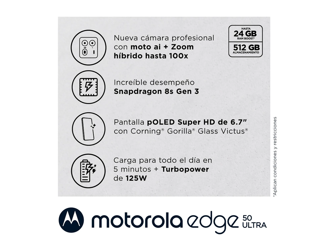 CELULAR MOTOROLA EDGE 50 ULTRA 512 GB 12 GB RAM TAMAÑO 1 6