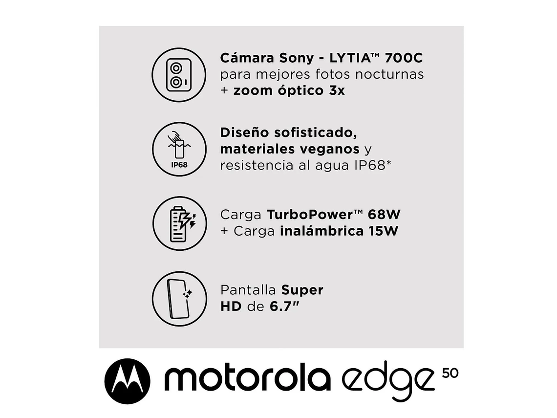 CELULAR MOTOROLA EDGE 50 12 GB 256GB GRIS 3