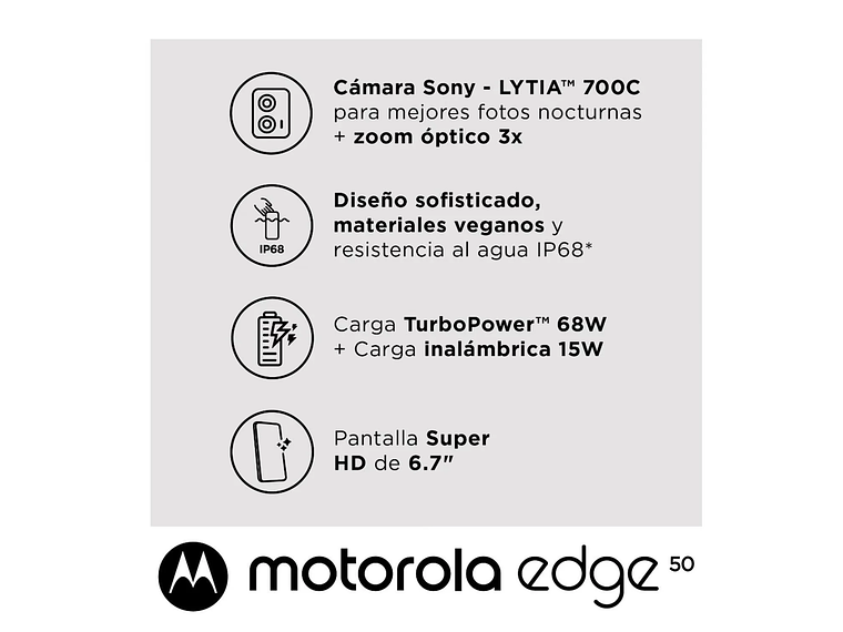 CELULAR MOTOROLA EDGE 50 12 GB 256GB GRIS 3