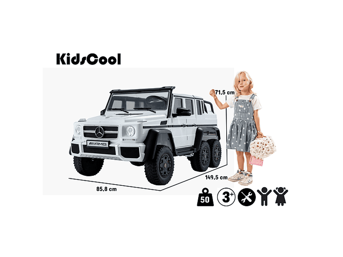 AUTO A BATERIA MERCEDES-BENZ G63 6X6 BLANCO 12V 6