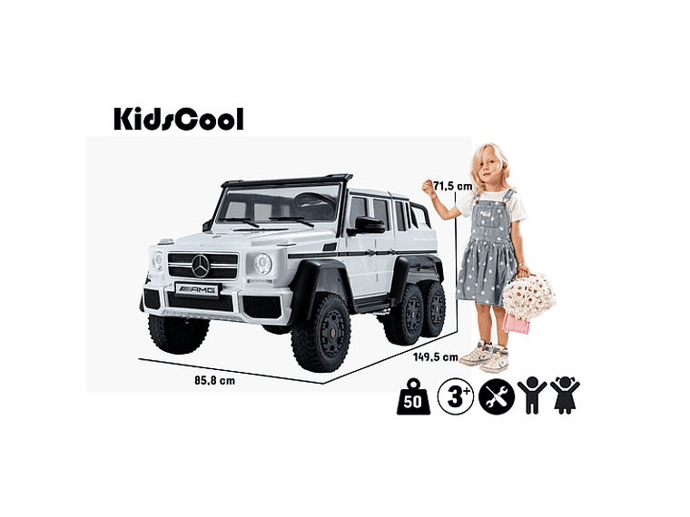 AUTO A BATERIA MERCEDES-BENZ G63 6X6 BLANCO 12V 6