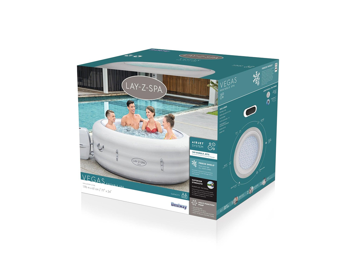 HOT TUB SPA JACUZZI INFLABLE VEGAS 6 PERSONAS BESTWAY 9