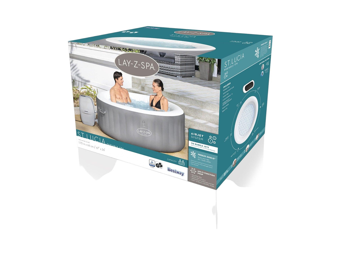 HOT TUB SPA JACUZZI INFLABLE ST. LUCIA 3 PERSONAS BESTWAY 8