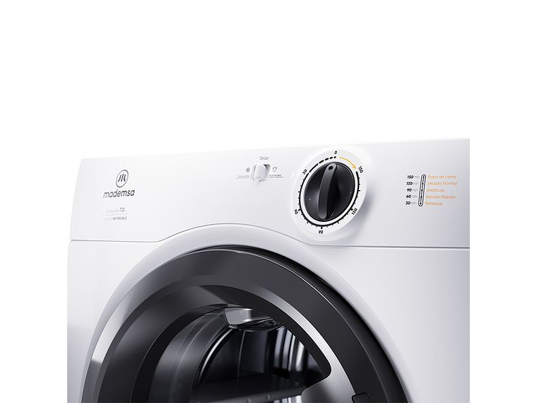 SECADORA DE ROPA MADEMSA 7KG SECADO REVERSIBLE 7D BZG BLANCA 4