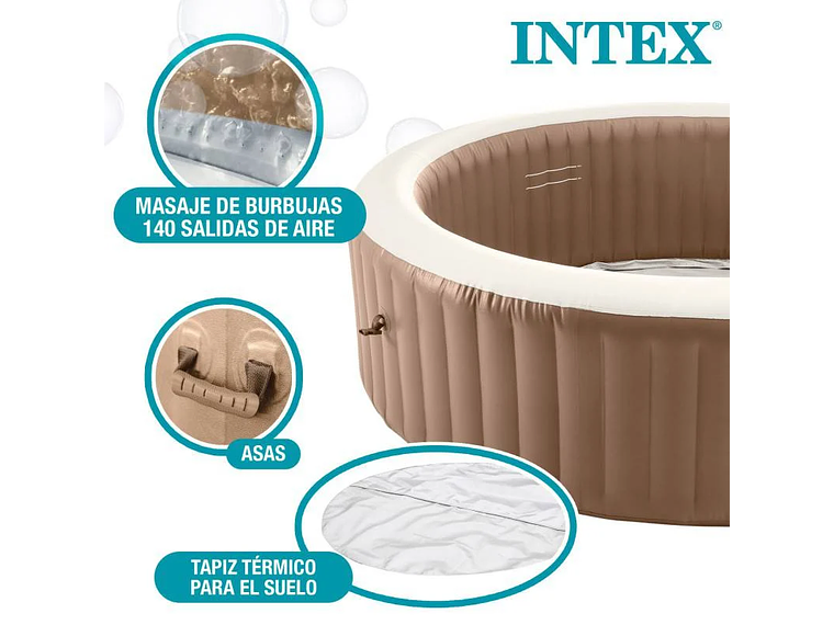 SPA INFLABLE INTEX PARA 6 PERSONAS CON SISTEMA DE BURBUJAS INCORPORADO 4