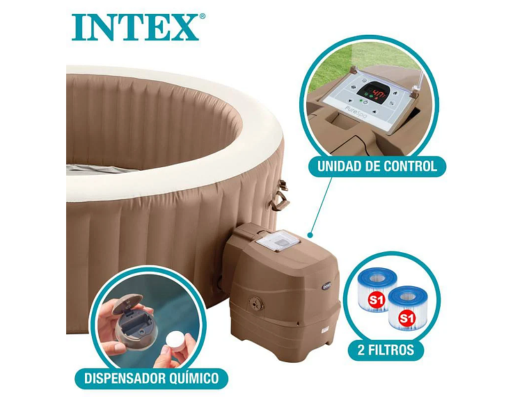 SPA INFLABLE INTEX PARA 6 PERSONAS CON SISTEMA DE BURBUJAS INCORPORADO 7