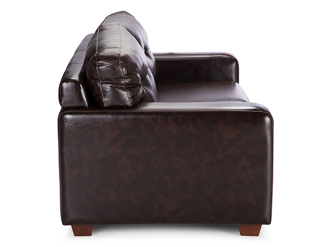 SOFÁ ROSEN BREMEN PU BITONO 3 CUERPOS CHOCOLATE 4