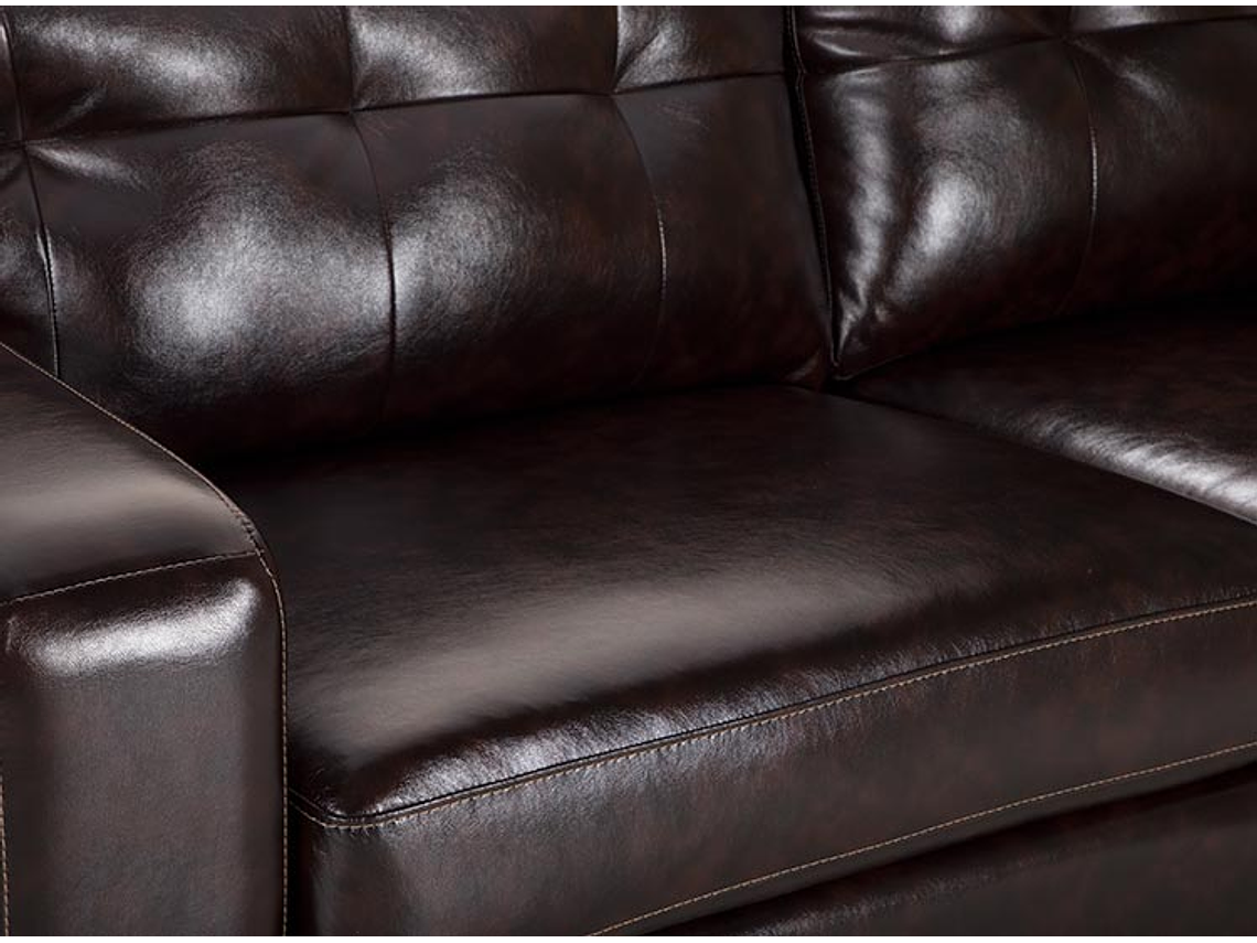 SOFÁ ROSEN BREMEN PU BITONO 3 CUERPOS CHOCOLATE 5