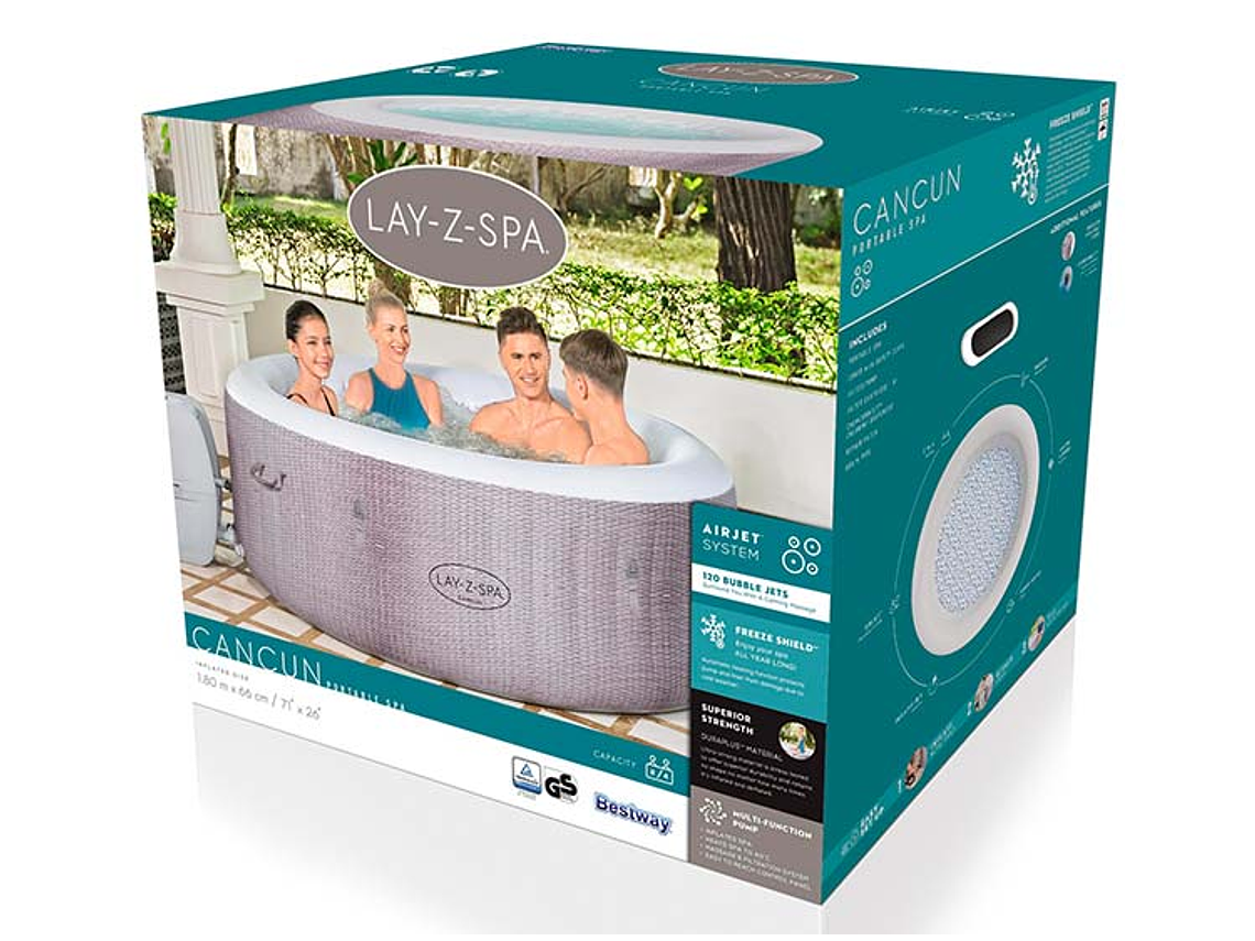 SPA INFLABLE BESTWAY CANCUN AIRJET LAY-Z 9