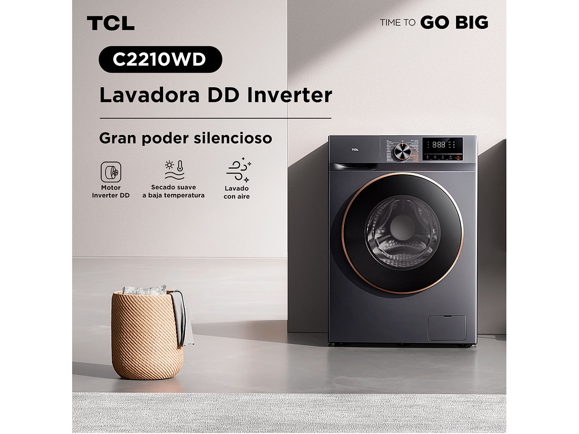 LAVADORA SECADORA FRONTAL TCL 10KG/7KG C2210WD DD INVERTER 7