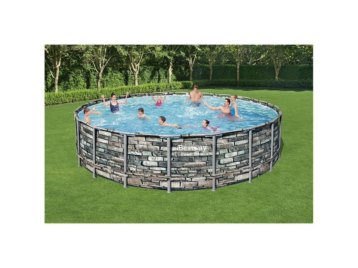 PISCINA BESTWAY REDONDA FILTRO + ACCESORIOS 6.10X1.32M 2