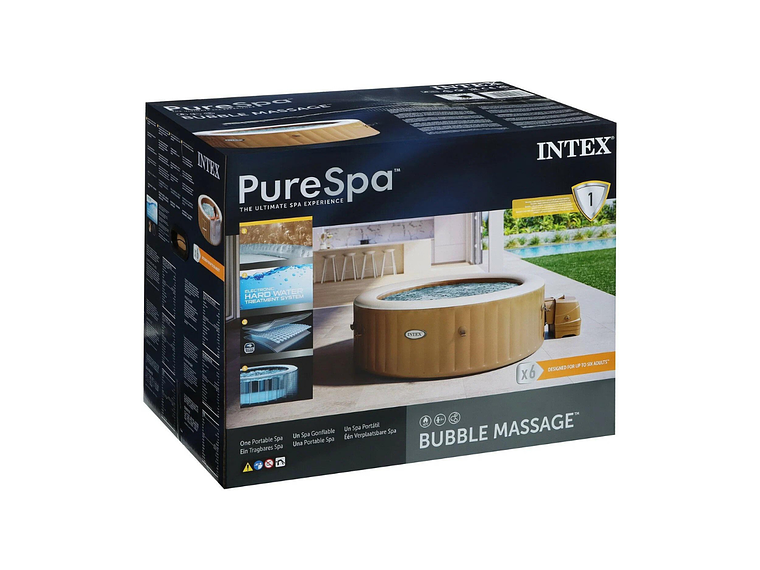 SPA HOT TUB INFLABLE INTEX BUBBLE MASSAGE 6 PERSONAS 9