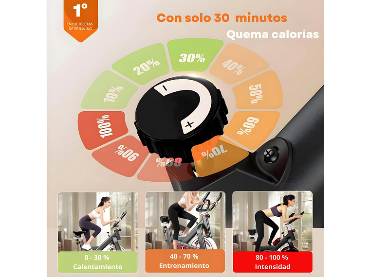 BICICLETA SPINNING RUEDA INERCIA 13 KG YEP1054 4