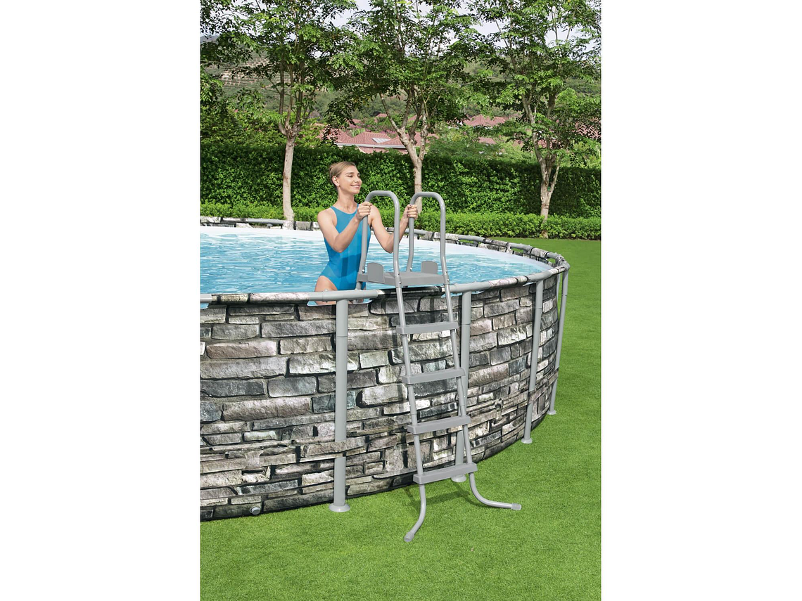 PISCINA BESTWAY REDONDA FILTRO + ACCESORIOS 6.10X1.32M 8