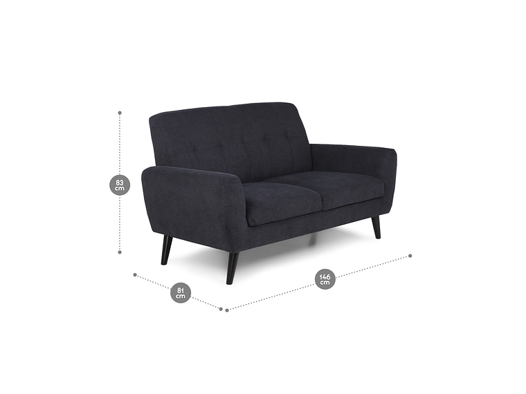 SOFÁ ROSEN ADELE 2 CUERPOS GRAFITO 8
