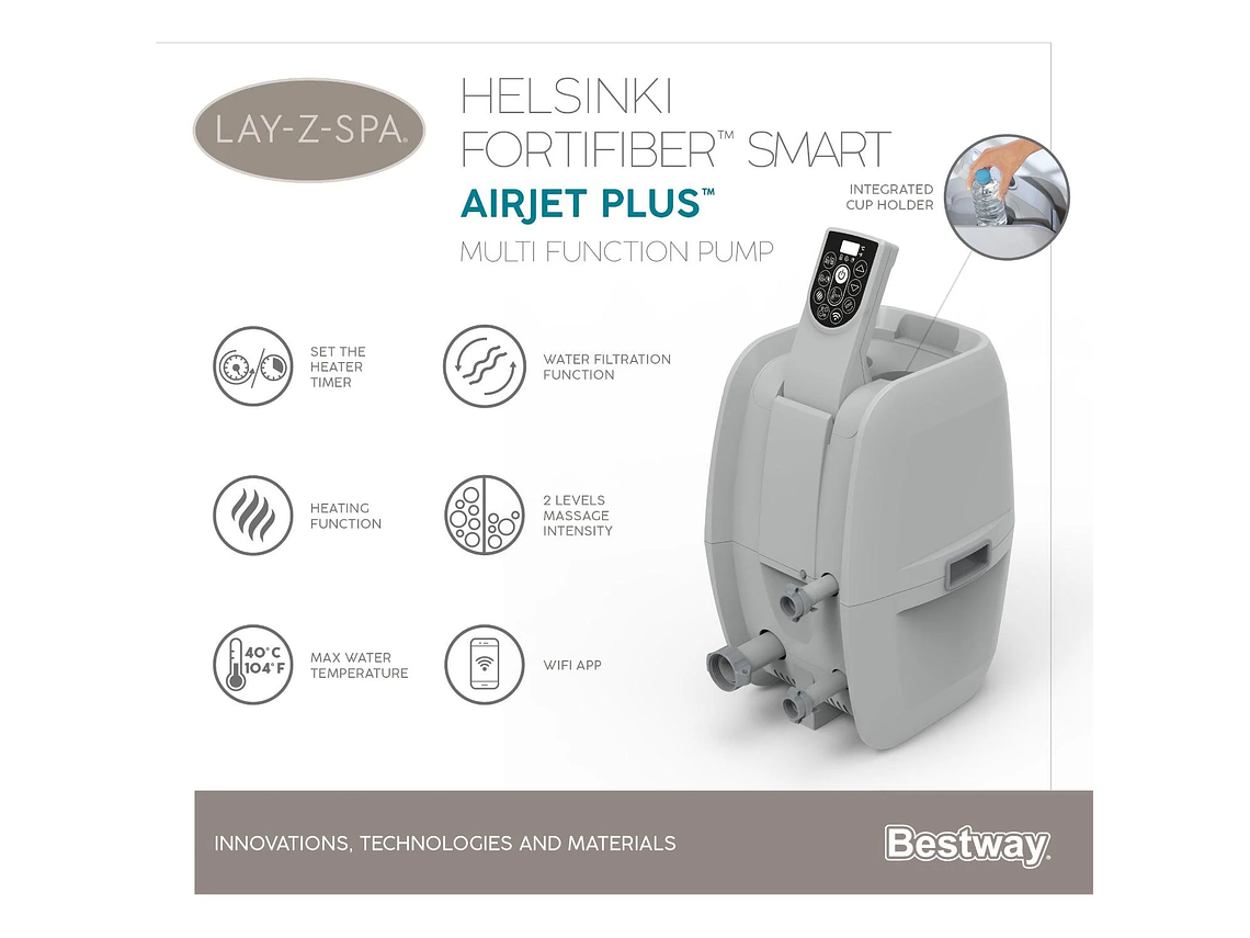 HOT TUB SPA JACUZZI INFLABLE HELSINKI 7 PERSONAS BESTWAY 4