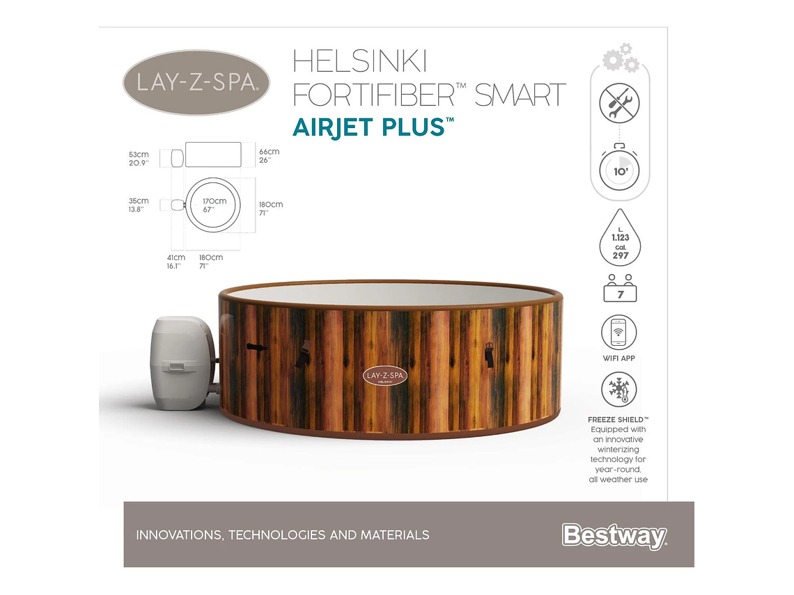 HOT TUB SPA JACUZZI INFLABLE HELSINKI 7 PERSONAS BESTWAY 5
